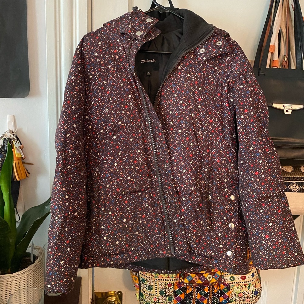 Madewell Star Puffer Purple Jacket